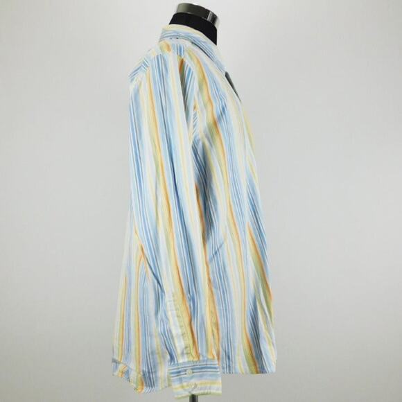 J Ferrar Cotton Long Sleeve Button Shirt Mens 17-17.5 XLT - Picture 5 of 5